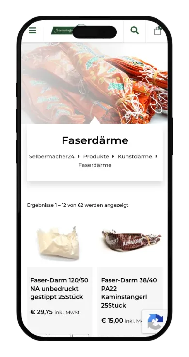 Selbermacher24-Kategorie Faserdärme auf MacBook und iPhone, mobil auf iPhone