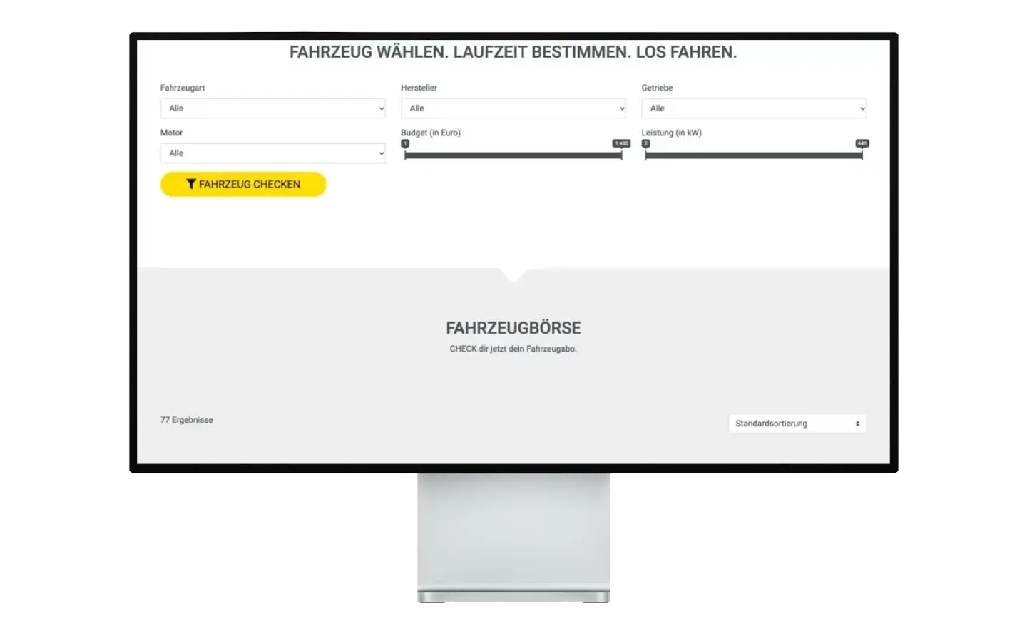 Checkdrive-Fahrzeugfilter auf einem Studio Display