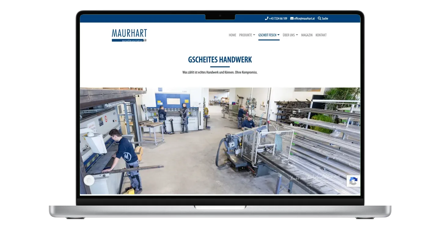 Gscheites Handwerk als statisches MacBook-Mockup