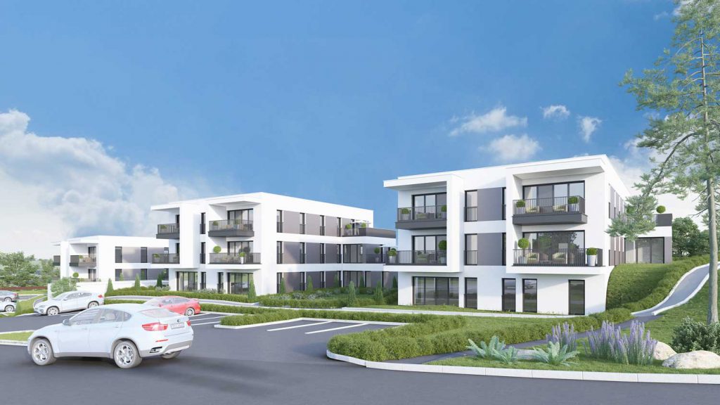 3D Rendering Eigentumswohnung Unterweitersdorf Südost Ansicht 3D Rendering Eigentumswohnung Unterweitersdorf Südost Ansicht
